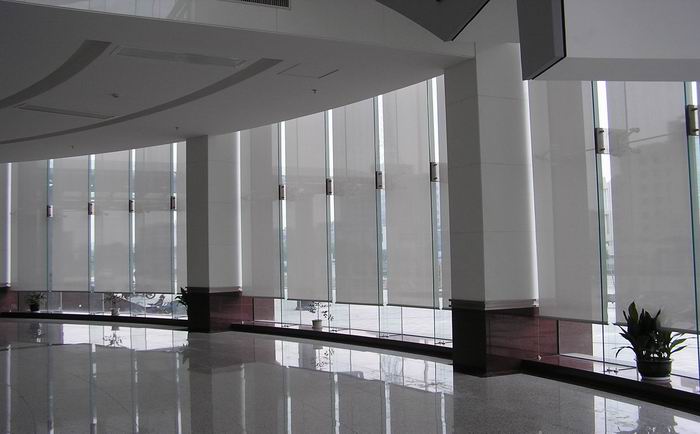 寫字樓大堂電動卷簾窗簾 大堂電動卷簾